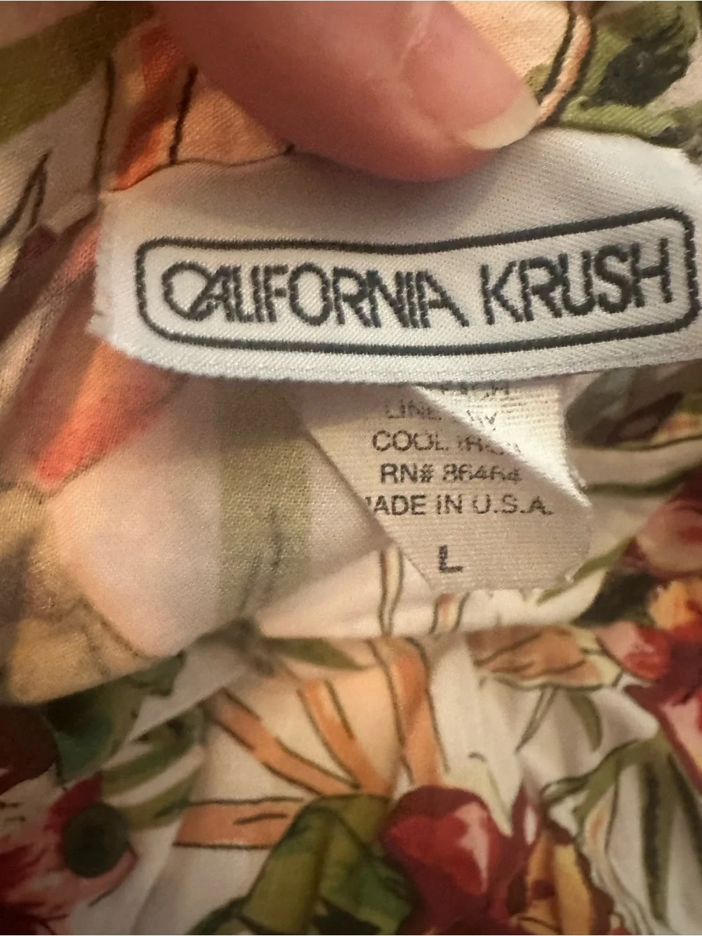 California Krush Women’s Tropical Shirt Size L 100% Rayon - Picture 5 of 5